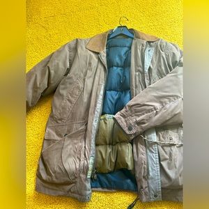 VINTAGE Forest Club Fleece lined leather collar jacket Adult Medium 1990s